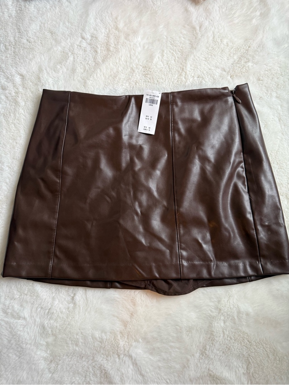 Abercrombie Brown Faux Leather Mini Skort